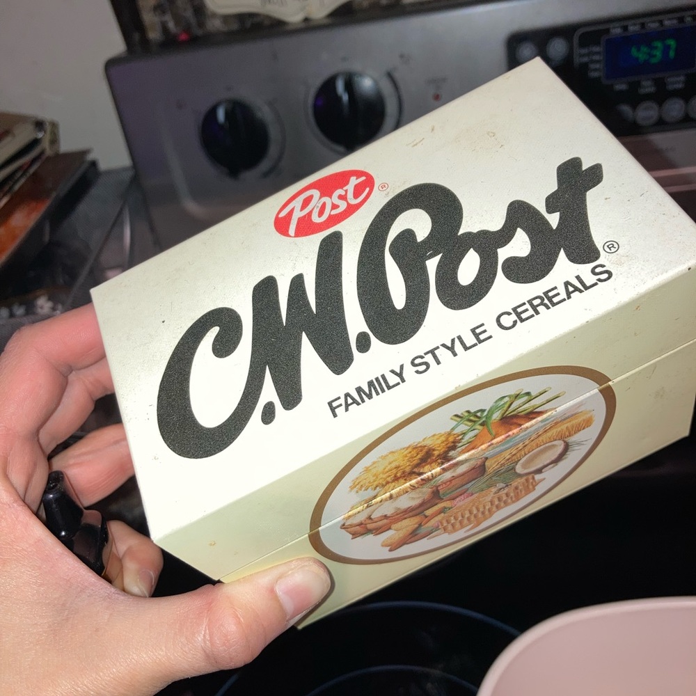 C.W Post vintage recipe box